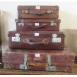Collection of four vintage suitcases. (4) (B.P. 21% + VAT)