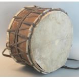 Vintage tribal drum with leather banded decoration. (B.P. 21% + VAT)