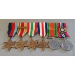 WWII Medal Group to include 1939-45 Star, Atlantic Star Africa Star, Burma Star, War Medal , Defence