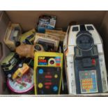 Box of assorted toys to include Diecast Lledo promotional vehicles in original boxes and other