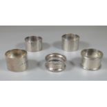 Silver napkin rings. 4.4oz troy approx. (B. P. 21% + VAT)