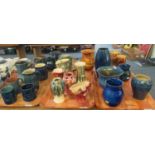 Five trays of Ewenny pottery items, many modern and some marked 'Clay Pits' to include vases,