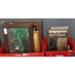 Two boxes of assorted furnishing pictures, prints, odd paintings, etc. (B.P. 21% + VAT)