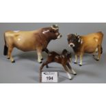 Beswick jersey cow 'Champion Newton Tinkle', together with another 'Dunsley Coy Boy' jersey cow, and