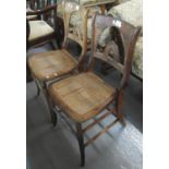 Pair of Edwardian Bar Back and Cane chairs on splay legs. (B.P. 21% + VAT)