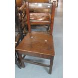 Early 19th Century oak bar back farmhouse kitchen chair. (B.P. 21% + VAT)
