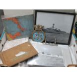 Collection of Naval ephemera to include aerial photographs of naval vessels, some Russian,