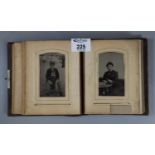 leather portrait album comprising Victorian portrait studies, families, children, etc. (B.P. 21% +