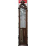 19th century oak cased Admiral Fitzroy's barometer. (B.P. 21% + VAT) Mercury is intact.
