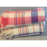 2 Welsh checked multi-coloured blankets. (B.P. 21% + VAT)