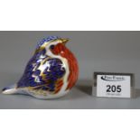 Royal Crown Derby paper weight in the form of a robin with gold stopper. (B.P. 21% + VAT)