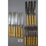 Collection of Victorian cutlery including a set of six fish knives by HH Sheffield 1876 together