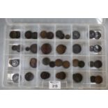 Plastic box containing various antique GB copper coins.(B.P. 21% + VAT)