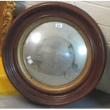 Mahogany Framed Convex Mirror with Guilt Slip 55cm approx. diameter. (B.P. 21% + VAT)