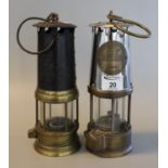Unused Protector Lamp & Lighting co. type GR6S, miner's safety lamp, together with another appearing