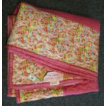 Mid 20th Century 'the Comfy' double sided quilt - paisley and plain pink. (B.P. 21% + VAT)