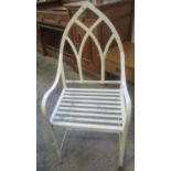 Cast Iron gothic style single Lancet shaped garden seat. (B.P. 21% + VAT