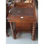 Victorian Rosewood Davenport Desk - Gallery top above slope front standing on barleytwist supports