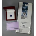 A Large unset Tanzanite stone with International Gemological Institute certificate stating size as