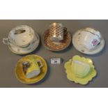 A collection of Spode and other cabinet cups and saucers to include Continental yellow ground coffee