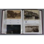Album of old world maritime postcards, shipping, sailing boats, French, Marseille, German, etc. (B.