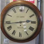 Late 19th early 20th Century single chain Fusee wall clock, marked H.H.Curtis Neath. (B.P. 21% +