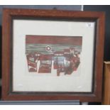 Jack Jones (Welsh 20th Century), study of a village, Limited Edition Coloured Print 1/20 - signed
