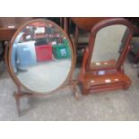 Two 19th century swing toilet mirrors, one in Victorian style with under drawer. (2) (B.P. 21% +