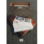 Great Britain collection of stamp first day covers in album and small box. 1978 to 2000s. (B.P.
