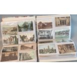 Postcards selection of British cards in two albums. Few 100's, mostly topographical. (B.P. 21% +