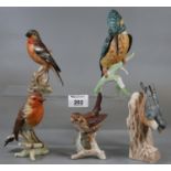 Collection of Hummel bird figurines to include kingfisher, robins, etc. (5) (B.P. 21% + VAT)