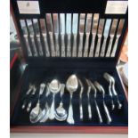 A 60 pieced canteen service of Viners Cutlery, service for 8 people in wooden case with velvet