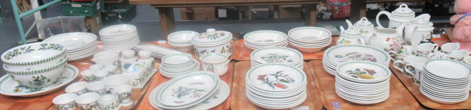 Ten trays of Portmeirion dinnerware etc. comprising: 'Botanic Garden' dinner plates, side plates,