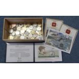 Collection of silver and other coins to include 2006 1oz fine silver Britannia coin cover,