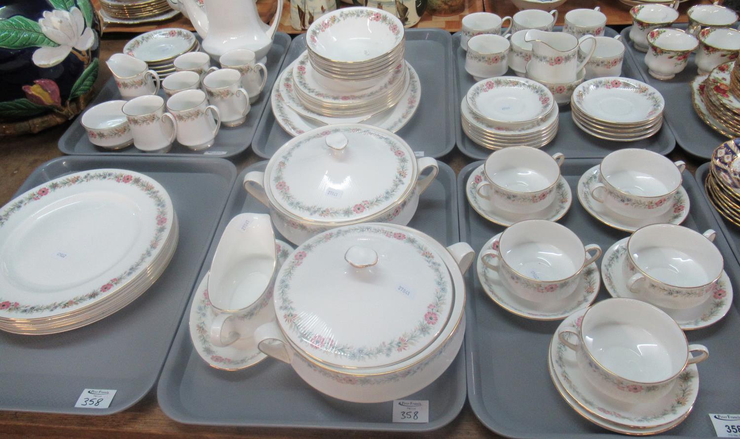 6 trays of Paragon fine Bone China ' Belinda' pattern coffee and dinnerware, to include: coffee pot,