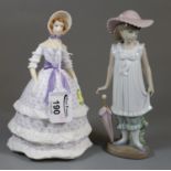 Royal Worcester bone china figure 'Crinoline' together with a Nao Spanish porcelain figure of a