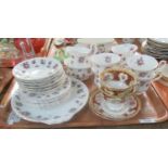 Tray of part tea ware to including six Royal Albert 'Sweet Violets' teacups and saucers with six tea
