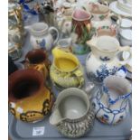 2 Trays of assorted jugs to include Emma Bridgwater sponge decorated jug with rose pattern and a