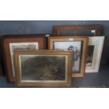 Group of assorted furnishing pictures to include J Tucket, 'Waters Meet, Lynmouth', signed, oils