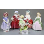 4 Royal Doulton bone china figurines to include 'Penny', 'Ivy', 'Lavinia', 'Peggy' and Royal