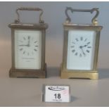 Matthew Norman London brass carriage clock together with another brass carriage clock unmarked (