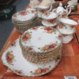 Tray of Royal Albert 'Old Country Roses' part tea ware to include: twelve saucers with four cups,