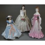 3 Royal Worcester bone china figurines to include Anniversary Figurine of the year 1998 'A Day to