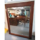 Large mahogany framed bevel plate rectangular mirror. (B.P. 21% + VAT)
