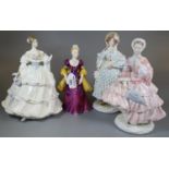 2 Royal Worcester bone china figurines to include 1855 -The Crinoline, 1830-The Romantic together