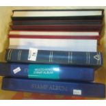Four good quality stockbooks together with three albums including two with pages (no stamps). (B.