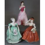 2 Coalport ladies of fashion figurines to include ,'Henrietta' and 'Flora' together with another