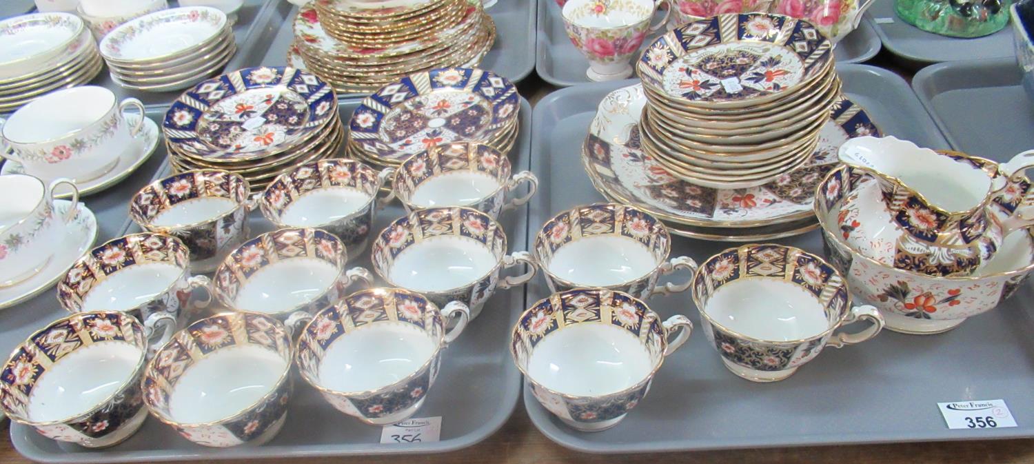 2 Trays of Stanley China part tea ware decorated in Imari colours on a white ground, to include: