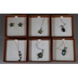 Collection of silver and gem set jewellery. Four pendants and a pair of earrings (B.P. 21% + VAT)