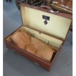 Vintage brown leather suitcase by Revelation presented to James Thomas in 1928.